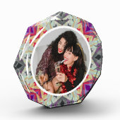 パーソナライズされたクリスマスすてき星赤紫 フォトブロック (左)