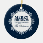 パーソナライズされたクリスマスとお正月 |オーナメント セラミックオーナメント (正面)