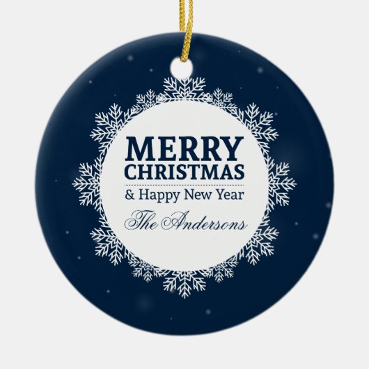 パーソナライズされたクリスマスとお正月 |オーナメント セラミックオーナメント (正面)