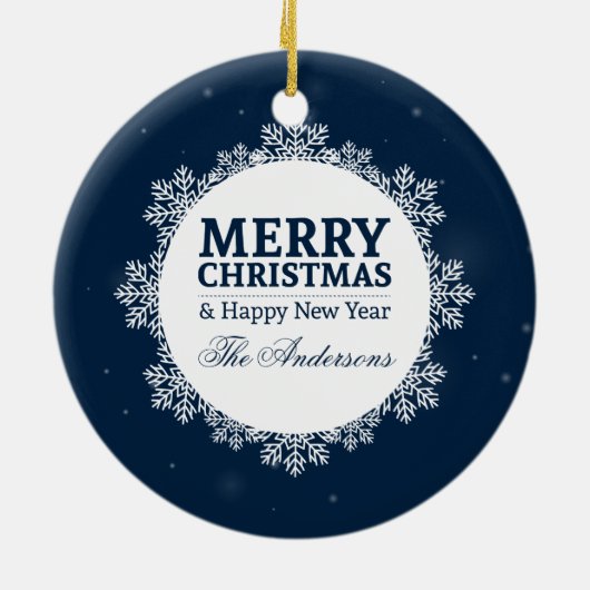 パーソナライズされたクリスマスとお正月 |オーナメント セラミックオーナメント (裏面)