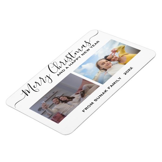 パーソナライズされたクリスマスと休日のフォトマグネット マグネット (左側)