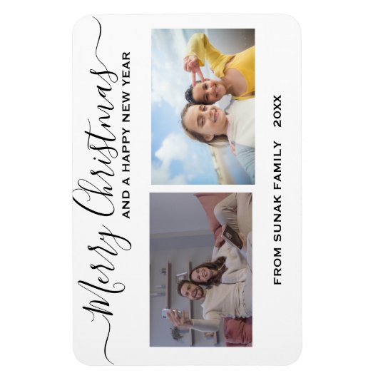 パーソナライズされたクリスマスと休日のフォトマグネット マグネット (縦)