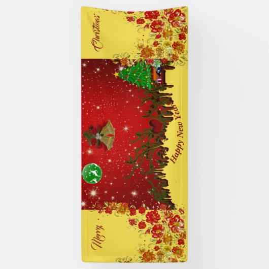 パーソナライズされたクリスマスと新年 横断幕 (縦)