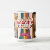 パーソナライズされたクリスマスのいけな可愛い写真 コーヒーマグカップ (中央)