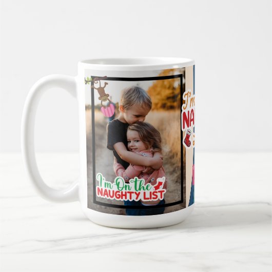 パーソナライズされたクリスマスのいけな可愛い写真 コーヒーマグカップ (左)