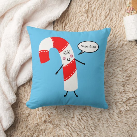 パーソナライズされたクリスマスのお菓子ピロークッション クッション (ブランケット)