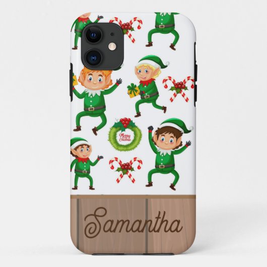 パーソナライズされたクリスマスのエルフパターン Case-Mate iPhoneケース (裏面)