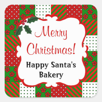 パーソナライズされたクリスマスのキルトシール スクエアシール