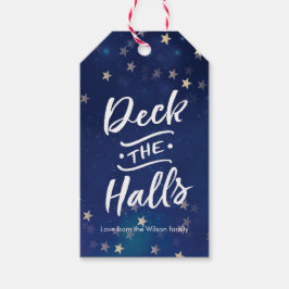 パーソナライズされたクリスマスのギフトのタグがホールをデッキ ギフトタグ