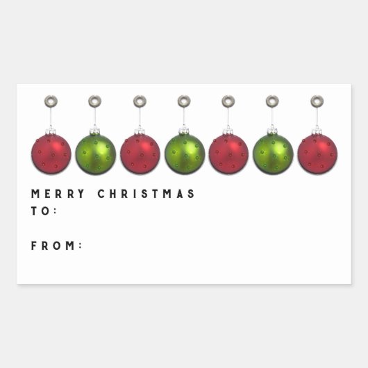 パーソナライズされたクリスマスのギフトタグ 長方形シール (正面)