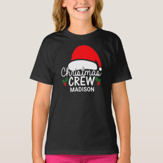 パーソナライズされたクリスマスのクルーズキッドサンタハットファミリー Tシャツ