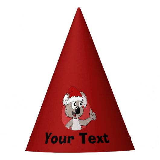 パーソナライズされたクリスマスのコアラ漫画パーティー帽子 パーティーハット (正面)