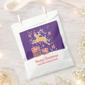 パーソナライズされたクリスマスのトナカイの贈り物のバッグ フェイバーバッグ (クリップ留めされた状態)