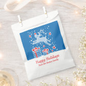 パーソナライズされたクリスマスのトナカイ党の好意バッグ フェイバーバッグ (クリップ留めされた状態)