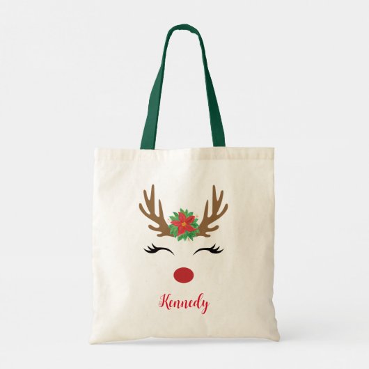 パーソナライズされたクリスマスのトートバッグ –  トートバッグ (裏面)