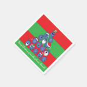 パーソナライズされたクリスマスのナプキン「ベリークリスマス」 スタンダードカクテルナプキン (角)