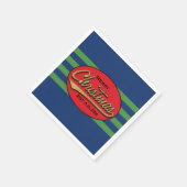 パーソナライズされたクリスマスのナプキン「レトロクリスマス」 スタンダードカクテルナプキン (角)