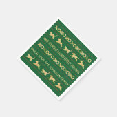 パーソナライズされたクリスマスのナプキン「毛皮のクリスマス」 スタンダードカクテルナプキン (角)