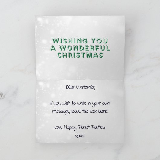 パーソナライズされたクリスマスの写真カード シーズンカード (内部)