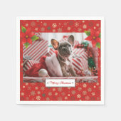パーソナライズされたクリスマスの写真 スタンダードカクテルナプキン (正面)
