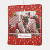 パーソナライズされたクリスマスの写真 セラミックオーナメント (左)