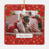 パーソナライズされたクリスマスの写真 セラミックオーナメント (裏面)