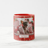 パーソナライズされたクリスマスの写真 ツートーンマグカップ (中央)