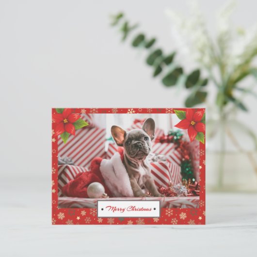 パーソナライズされたクリスマスの写真 ポストカード (スタンド正面)