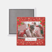 パーソナライズされたクリスマスの写真 マグネット (正面/裏面)