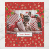 パーソナライズされたクリスマスの写真 ワインラベル (シングルラベル)