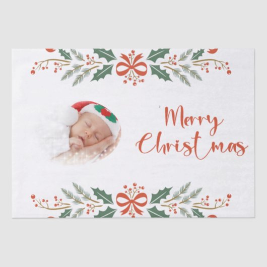 パーソナライズされたクリスマスの写真 薄葉紙 (正面)