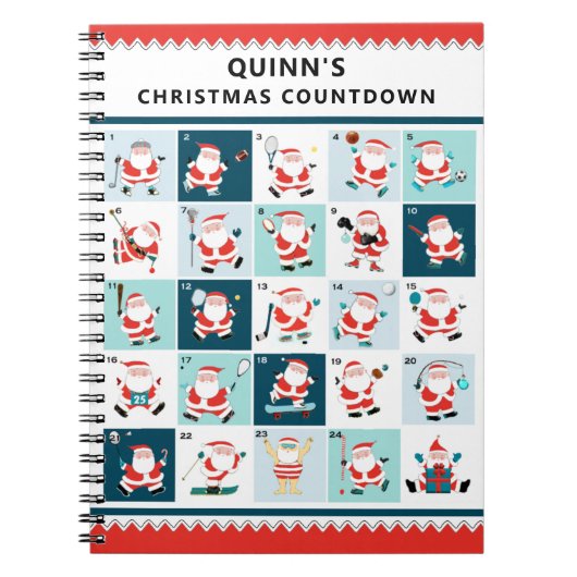 パーソナライズされたクリスマスの到来カレンダーノート ノートブック (正面)