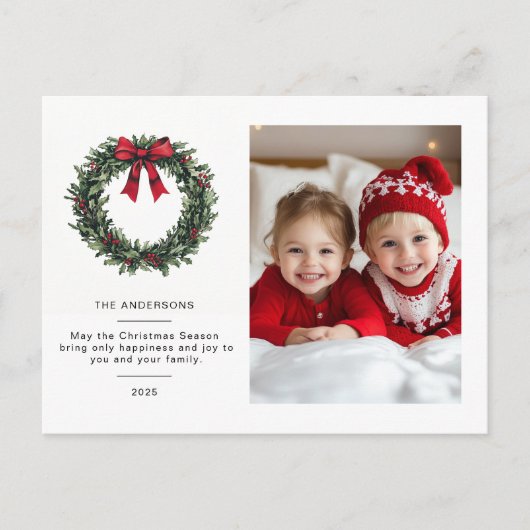 パーソナライズされたクリスマスの天気の写真 ポストカード (正面)