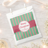 パーソナライズされたクリスマスの抱き枕 フェイバーバッグ (クリップ留めされた状態)