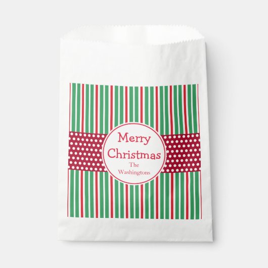 パーソナライズされたクリスマスの抱き枕 フェイバーバッグ (正面)