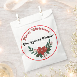 パーソナライズされたクリスマスの挨拶と名前 フェイバーバッグ