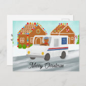 パーソナライズされたクリスマスの郵便配達員ポストオフィス ポストカード (正面/裏面)