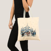 パーソナライズされたクリスマスの雪だるま飾り トートバッグ (正面(商品))