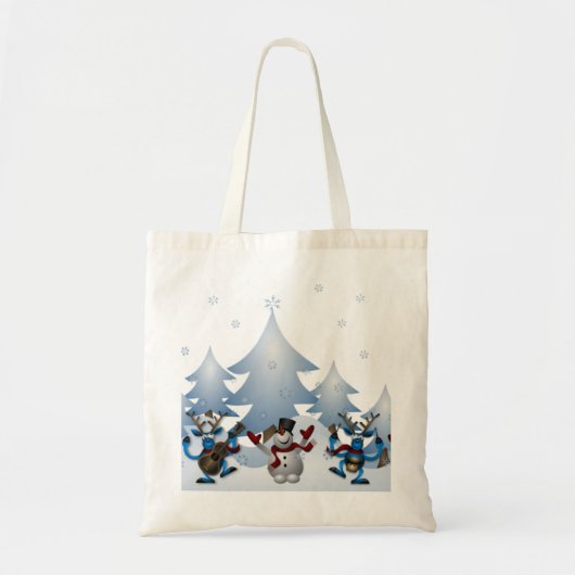 パーソナライズされたクリスマスの雪だるま飾り トートバッグ (正面)