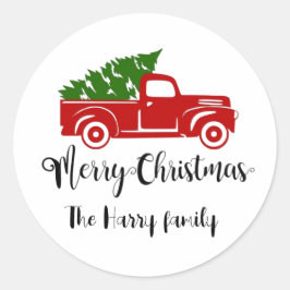 パーソナライズされたクリスマスの願い事を言う ラウンドシール