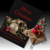 パーソナライズされたクリスマスの飾りとレース シーズンカード