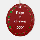 パーソナライズされたクリスマスの飾り セラミックオーナメント (左)