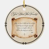 パーソナライズされたクリスマスの飾り – "神は私のファを祝福 セラミックオーナメント (裏面)