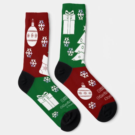 パーソナライズされたクリスマスアートソックス ソックス (右)