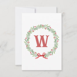 パーソナライズされたクリスマスイニシャルサンキューカード サンキューカード