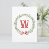 パーソナライズされたクリスマスイニシャルサンキューカード サンキューカード (スタンド正面)