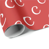 パーソナライズされたクリスマスイニシャル名 ラッピングペーパー (ロールコーナー)