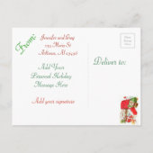 パーソナライズされたクリスマスウィンドウファミリーフォトカード シーズンポストカード (裏面)