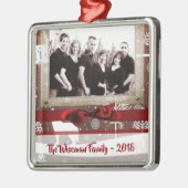 パーソナライズされたクリスマスウッドディアフォトオーナメント メタルオーナメント (左)