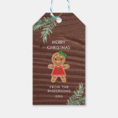 パーソナライズされたクリスマスウッドデザインギフトラベル ギフトタグ (正面)